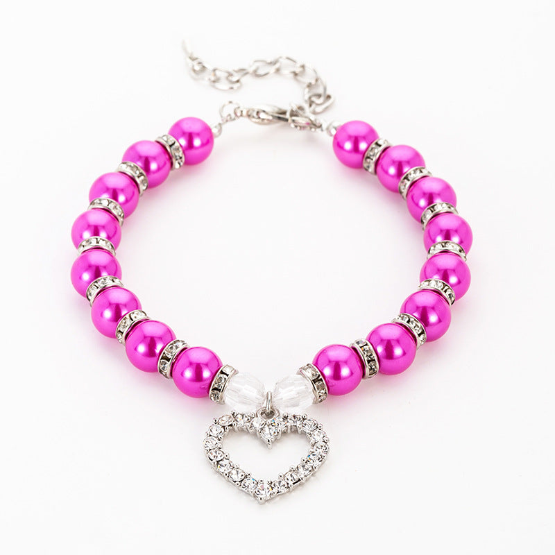 Pearl Necklace Pet Collar Decoration