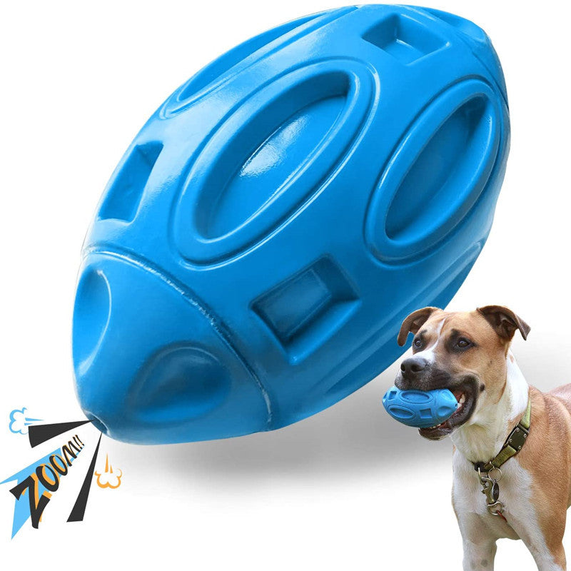Rubber Squeaky Rugby Dog Toy