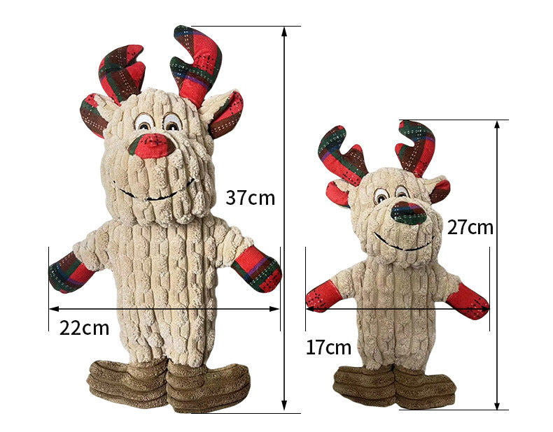 Christmas Plush Dog Toy Set With Squeakers