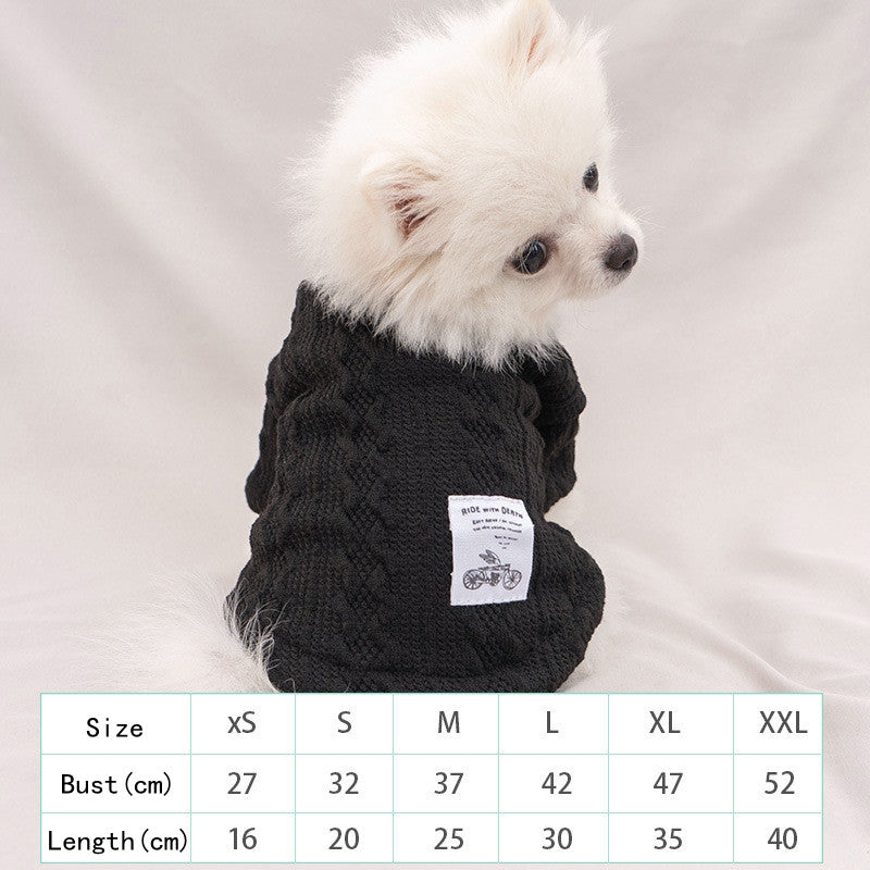 Autumn And Winter Thick Warm Hooded Sweater Pet Clothing