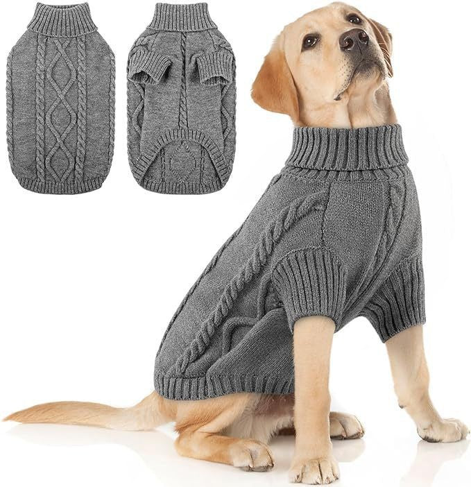 Solid-Color Knitted Pet Sweater