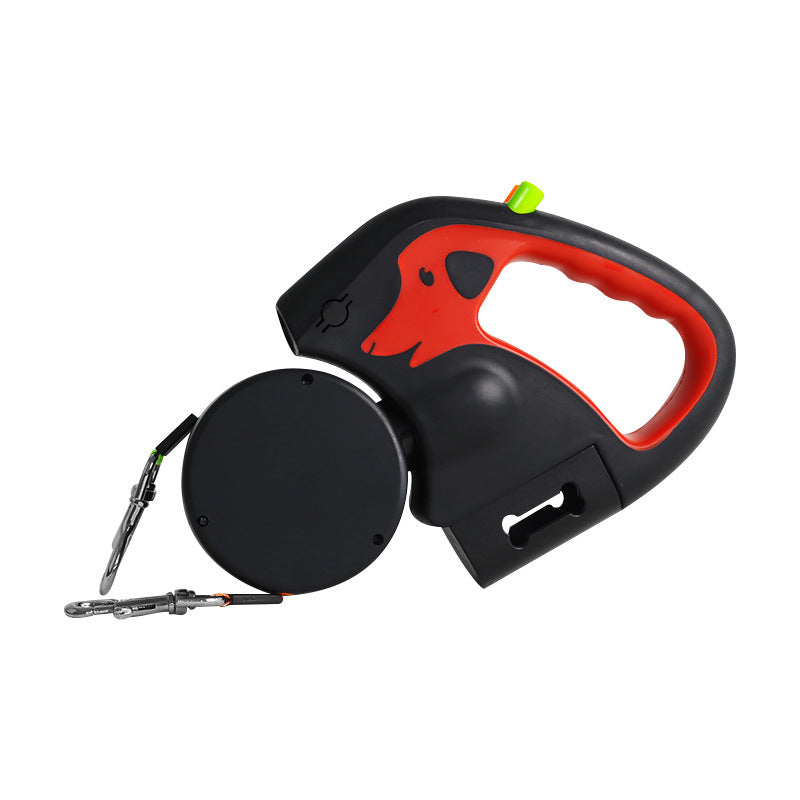 Double-Ended Traction Rope One For Two Automatic Retractable Leash