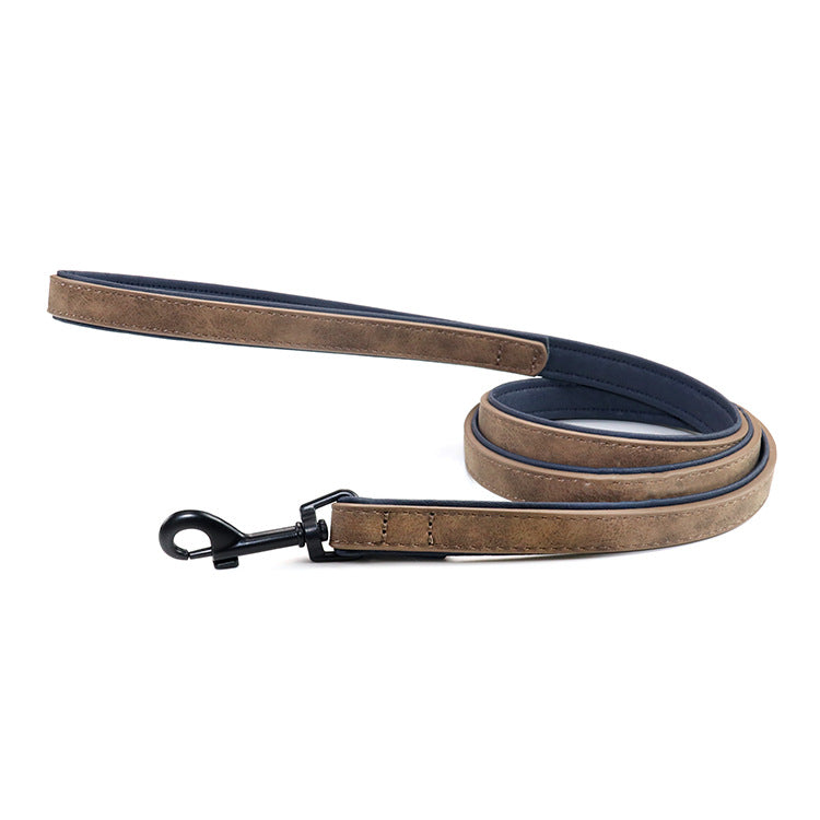 Pull-Resistant Leather Dog Leash