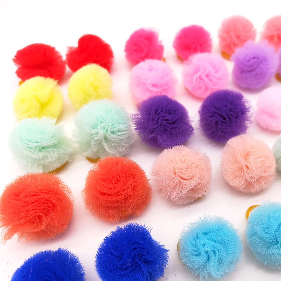 Cute Pet Mesh Ball Rubber Band Head Flower