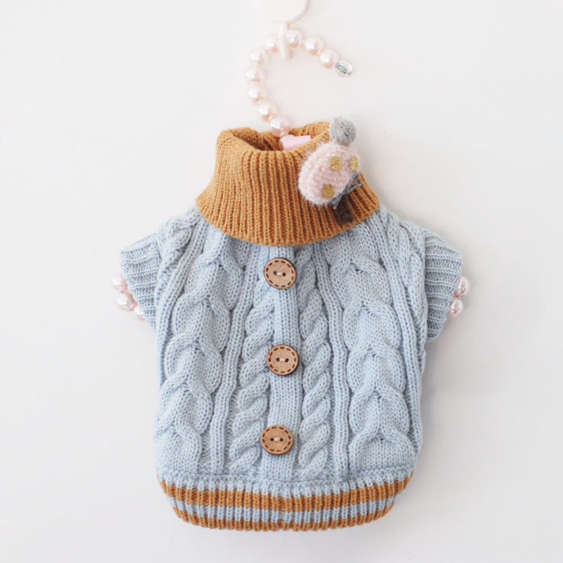 Pet Dog Fashion Sweet Button Sweater