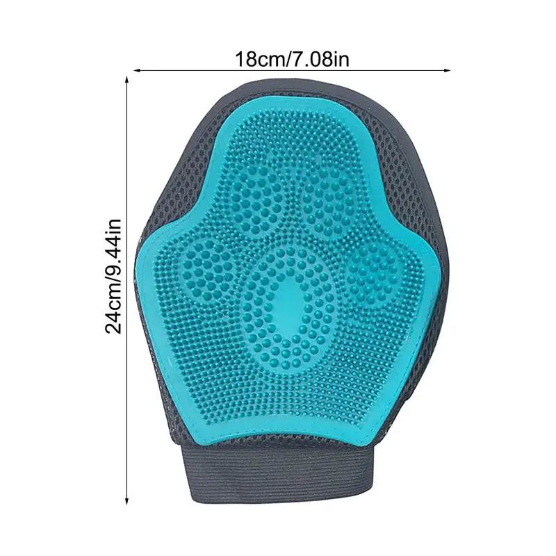Horse Massage Gloves Pet Hair Gloves Silicone Horse Bathing Brush Breathable Horse Dehairing Gloves Horse Massage Scrubber
