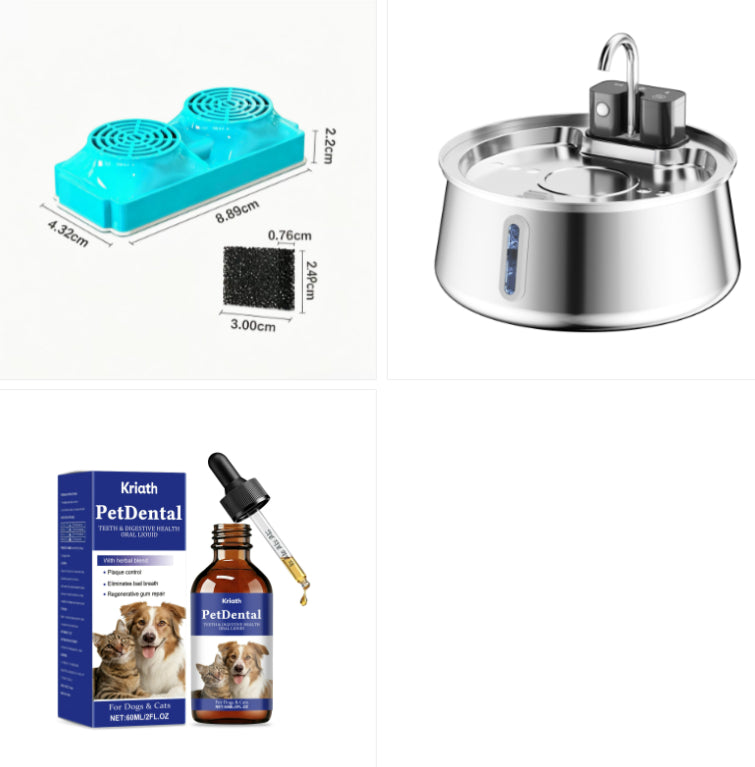 4L Water Drop Large Capacity Pet Stainless Steel Water Dispenser