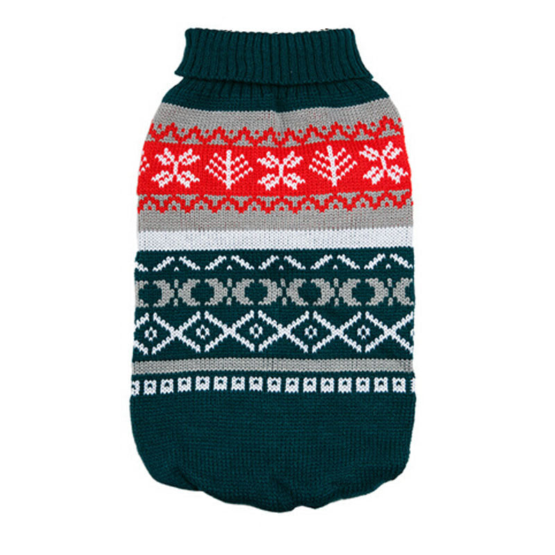 Pet Sweater Leaf Pattern Lapel Sweater