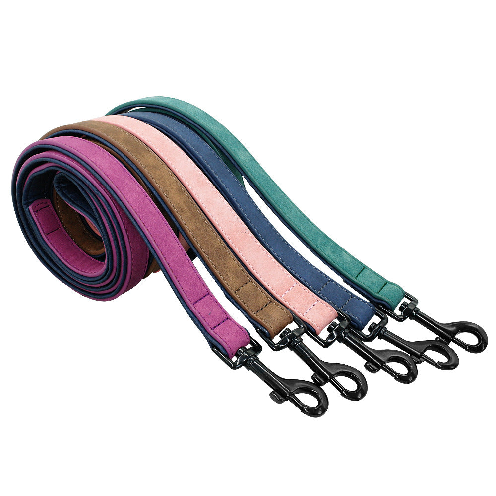 Pull-Resistant Leather Dog Leash