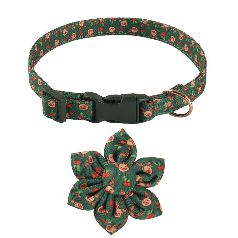 Pet Supplies Design Christmas Series Bow Sunflower Holiday Dog Collar