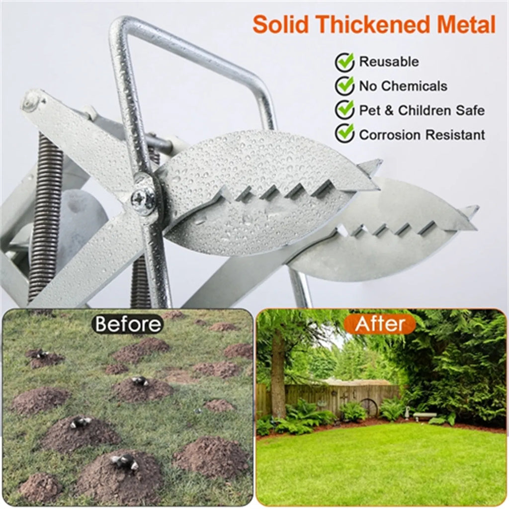 2Pcs Easy Setup Mole Traps Outdoor Reusable Scissor Mole Gopher Rodent Control Trap Solid Metal Material For Lawn Garden Yard(No Shipments O