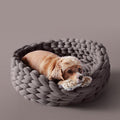 Coarse Wool Hand-Woven Pet Nest Washable Solid Color