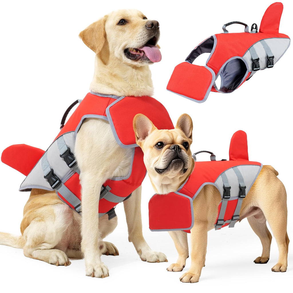 Shark Dog Life Jacket With Rescue Handle