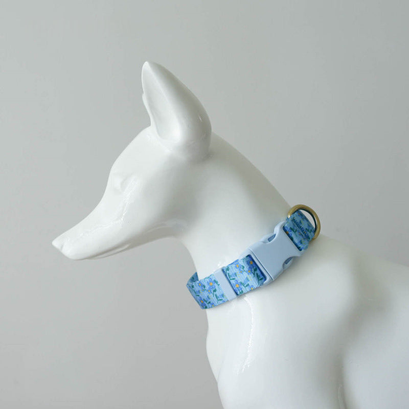Lightweight Pet Collar with Blue Plastic Buckle