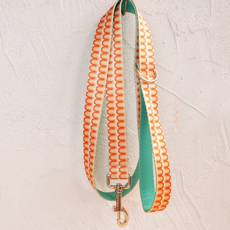 Soft Chinese-Style Dog Collar And Leash Set