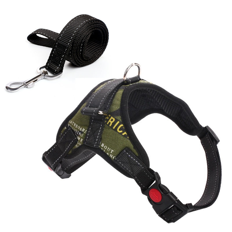 Camouflage Dog Harness And Leash