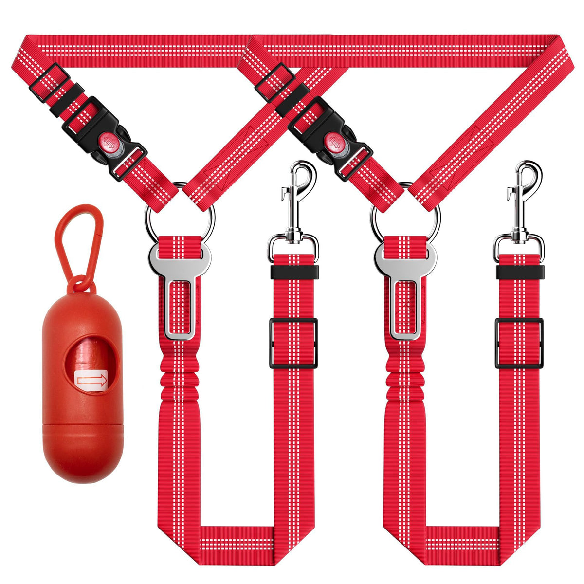 3Pcs Retractable Dog Car Seat Belt Adjustable Reflective Dog Security Harness For Car Headrest