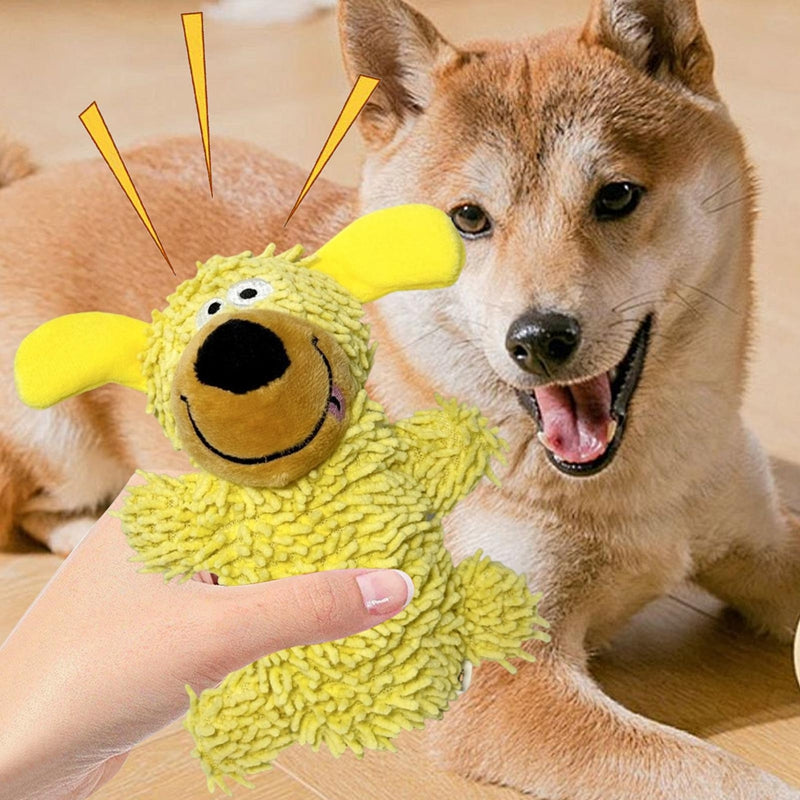 Plush Squeaky Teething Dog Toy