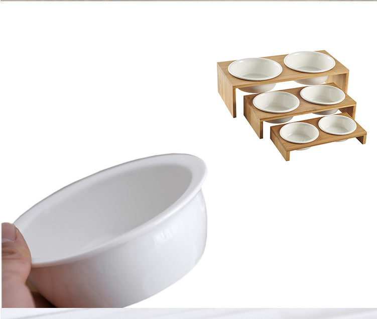 Ceramic Double Pet Food Bowl