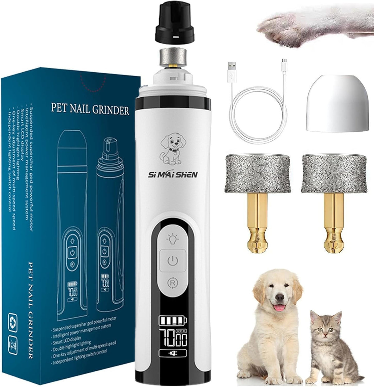 Rechargeable LED Pet Nail Grinder