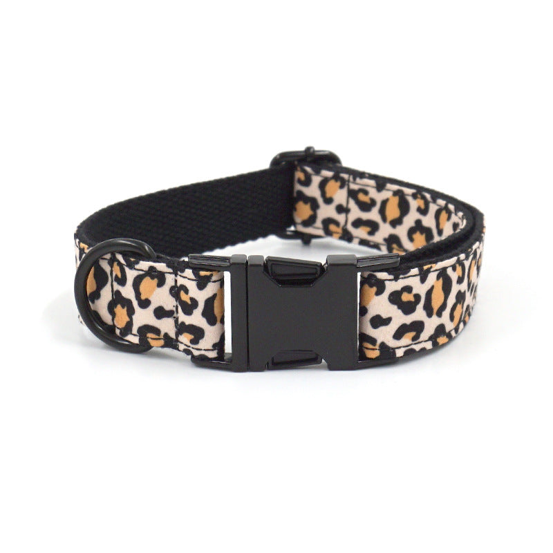 Black Buckle Dog Collar Leash Set