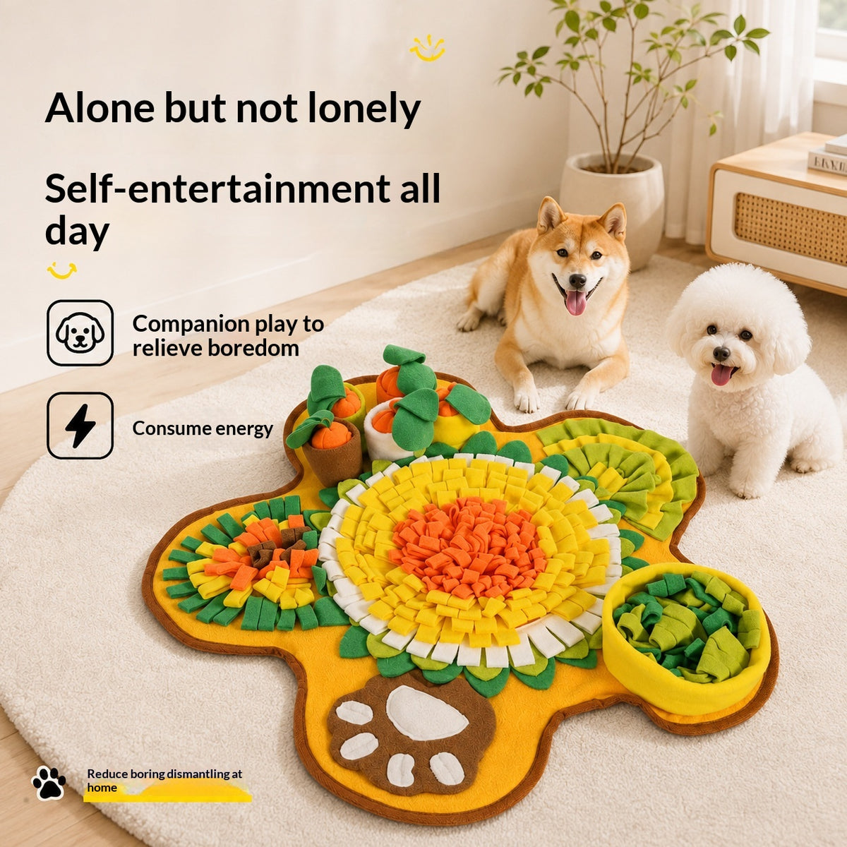 Dog Treat-Dispensing Toy And Scent-Based Boredom-Busting Blanket