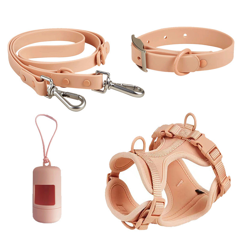 Double Layer Pet Chest Strap Set With Pvc Traction Rope
