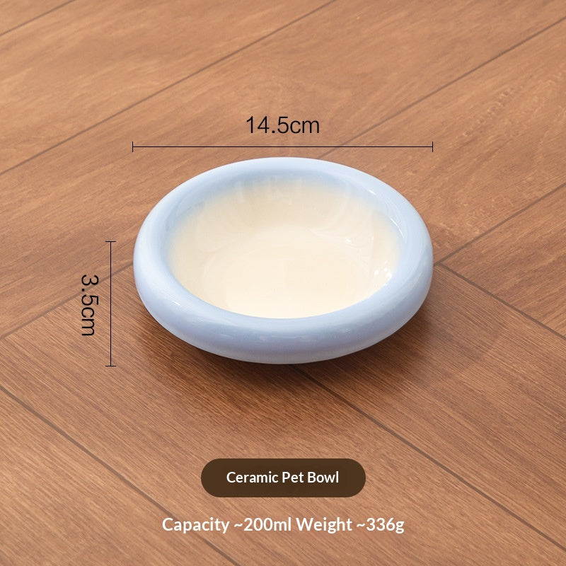 Candy-Colored Ceramic Pet Bowl
