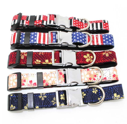 Metal Quick-Release Buckle Fabric Collar Collar Adjustable Size Small And Medium-Sized Dogs