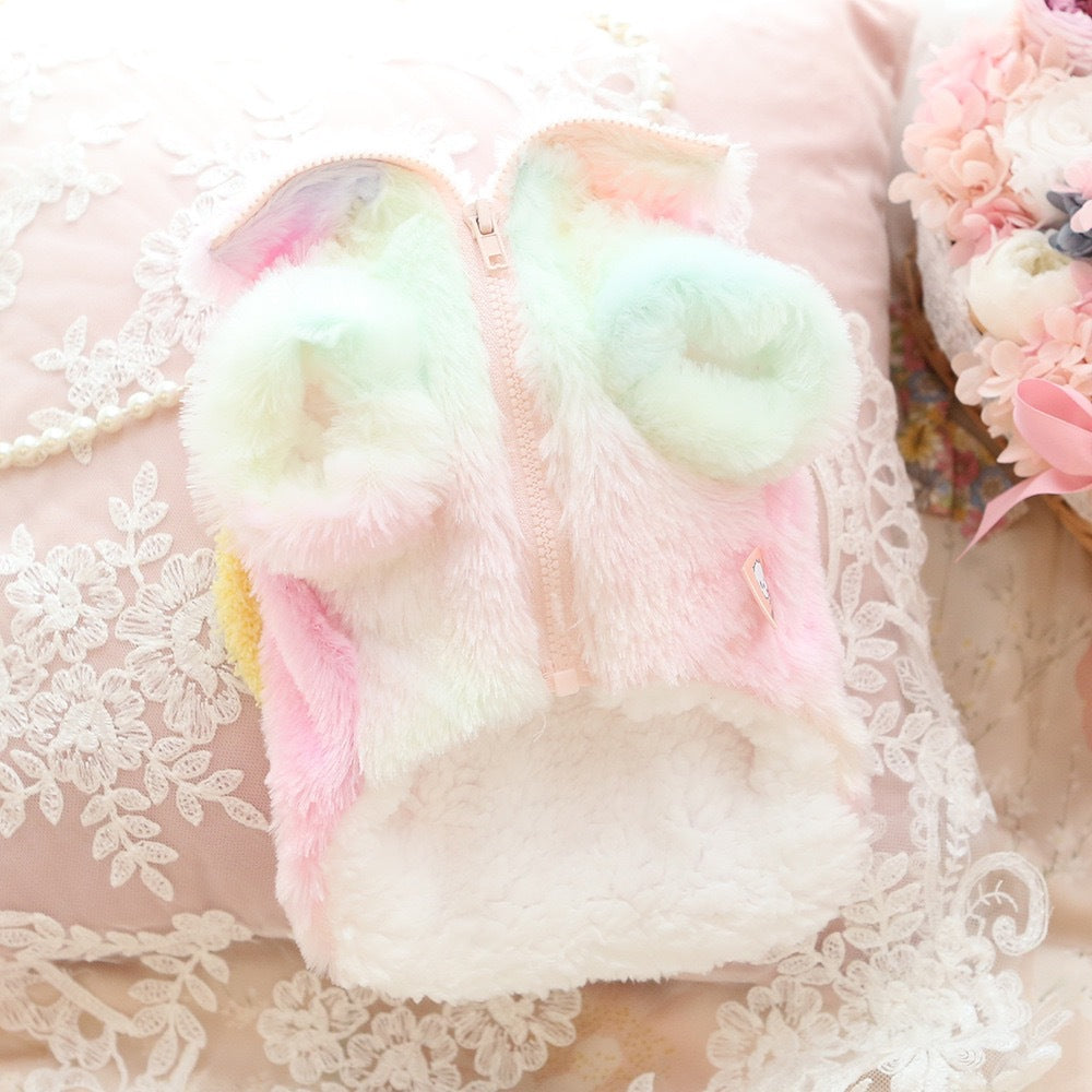 Two-Leg Fleece-Lined Plush Pet Coat