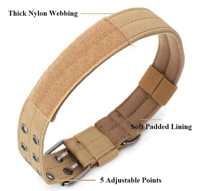 Wide Heavy Duty Dog Collar with Metal Buckle