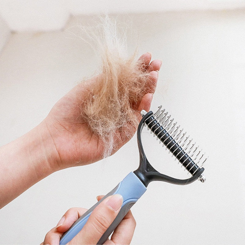 Double-Sided Stainless Steel Pet Hair Unknotting Comb