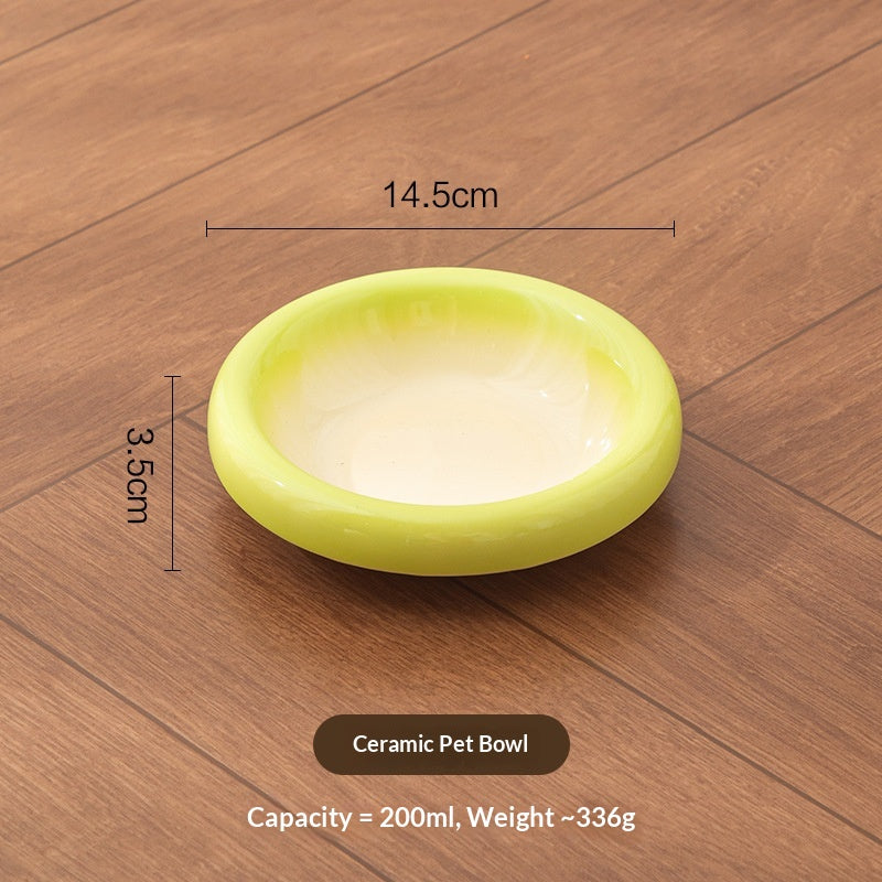 Candy-Colored Ceramic Pet Bowl