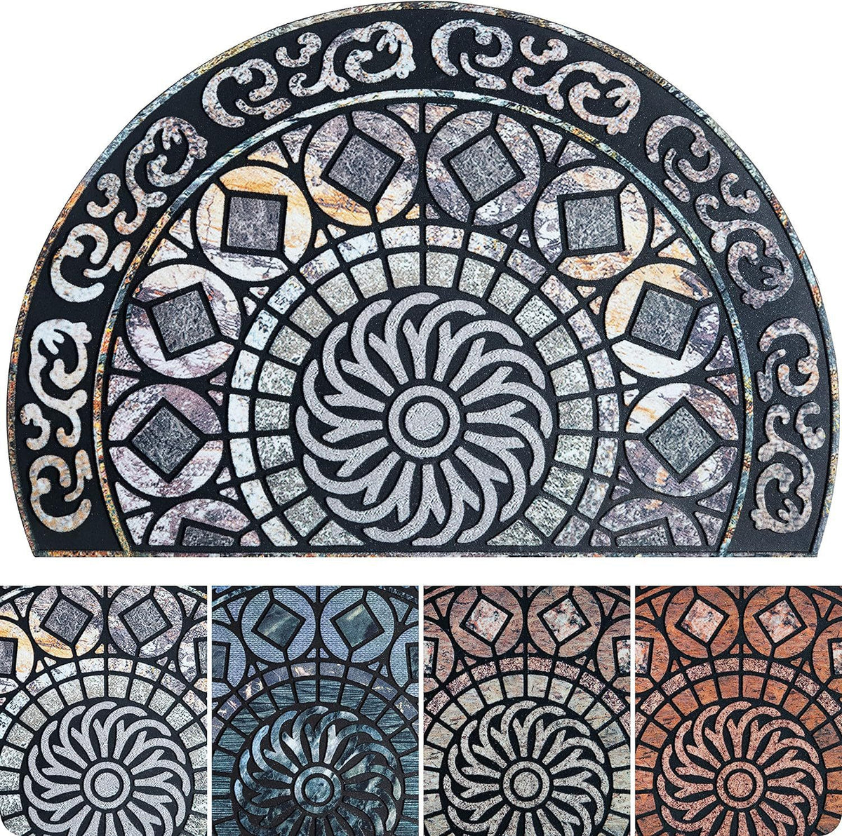 American-Style Semi-Circular Household Entrywaybathroom Absorbent Non-Slip Doormat