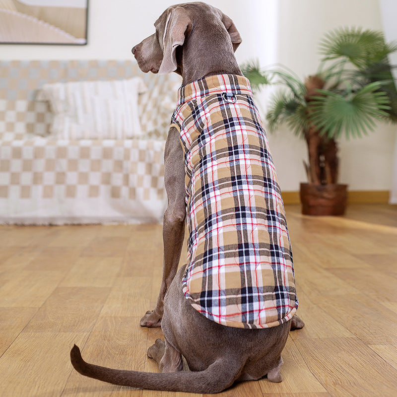 Winter Plaid Zip Dog Down Jacket