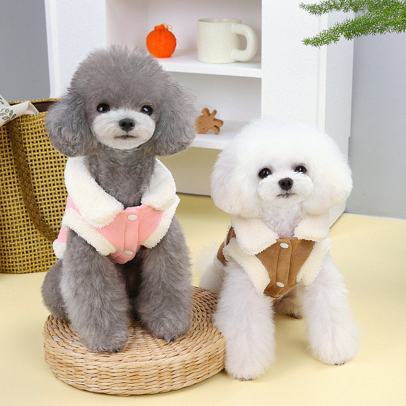 Warm Cotton-Padded Dog Traction Vest