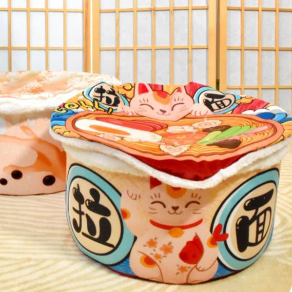 Pet Semi-Enclosed Warm Plush Velvet Nest