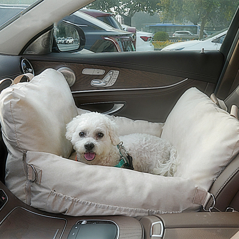 Linen Car Safety Seat Dog Bed