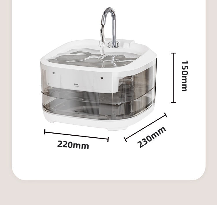 Large Transparent Automatic Filtered Pet Fountain