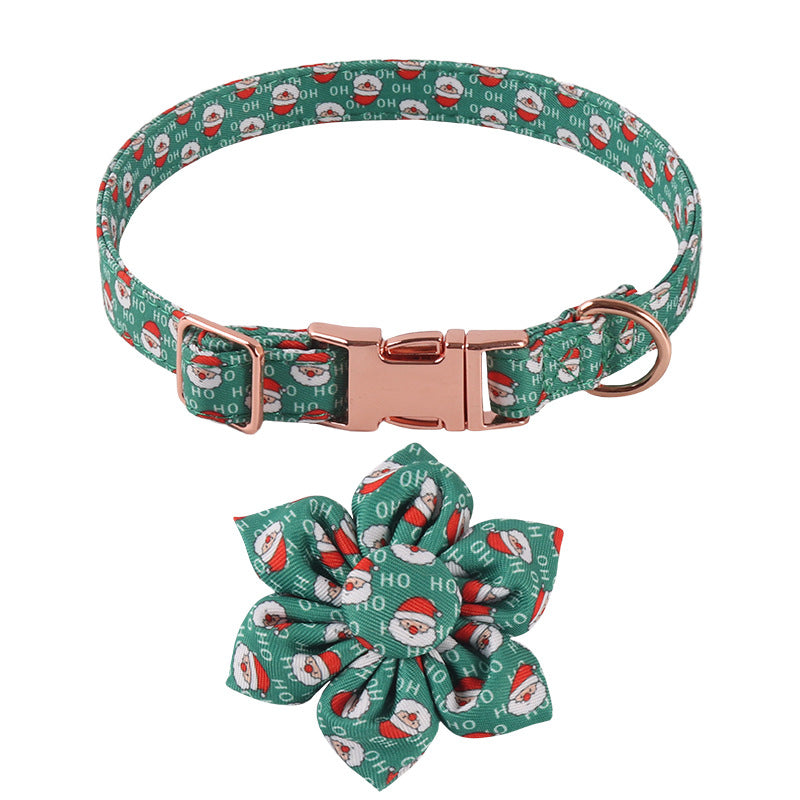 Pet Supplies Design Christmas Series Bow Sunflower Holiday Dog Collar