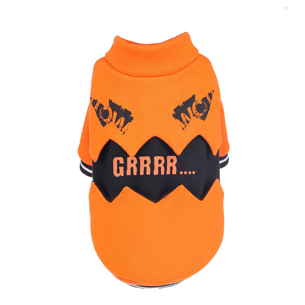 Halloween Pumpkin Dog Sweater Costume