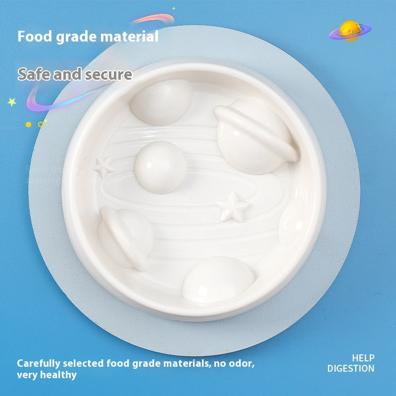 Planet Shape Slow Feeding Bowl Non-Slip Anti-Tumble Dog Tableware
