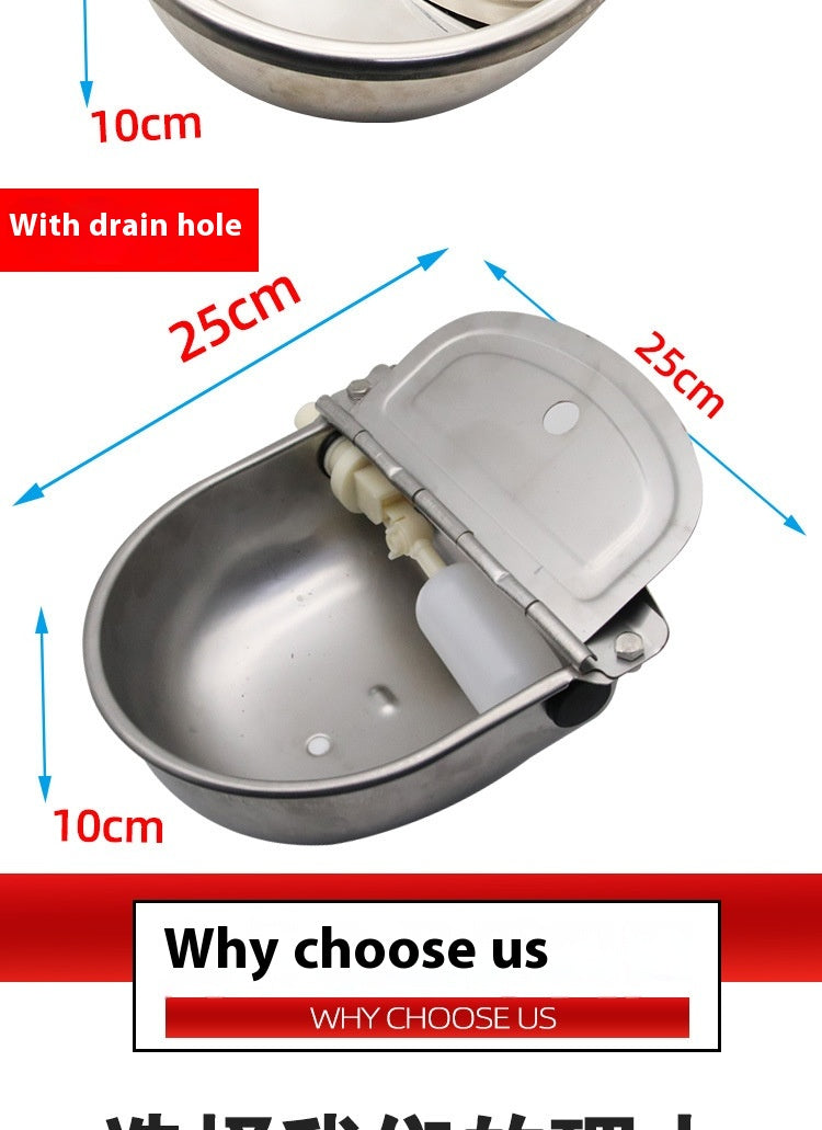 Stainless Steel Drinking Bowl With Cow Sink