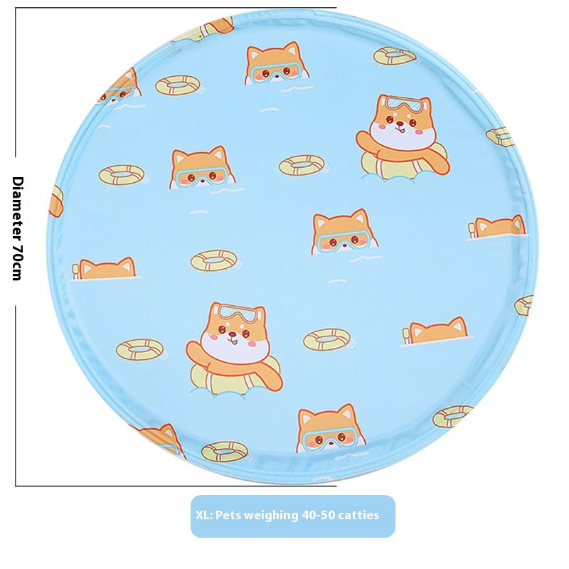 Pet Ice Mat Round Gel Dog Multifunctional Cooling Cool Pad