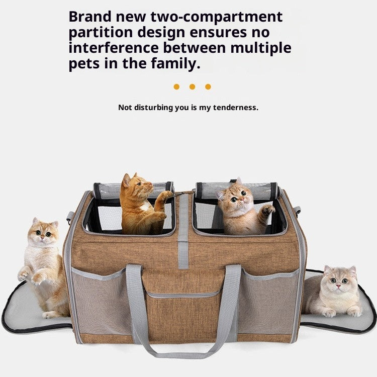 Portable Foldable Universal Wheel Breathable Hand-Held Cross-Body Large-Capacity Pet Bag