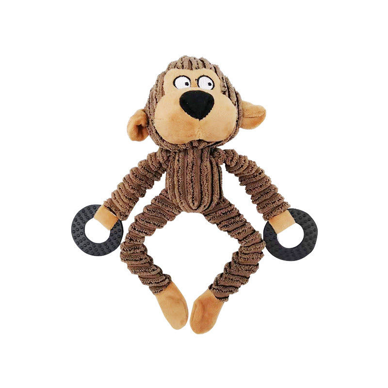 Squeaky Monkey Plush Dog Toy