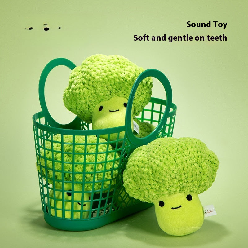 Dog Molar Teeth Cleaning Brocoli Plush Doll Sound Toy