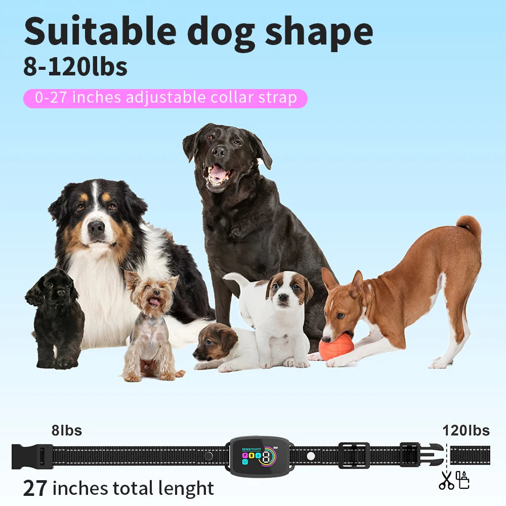 Smart Rechargeable Waterproof Anti-Bark Dog Collar