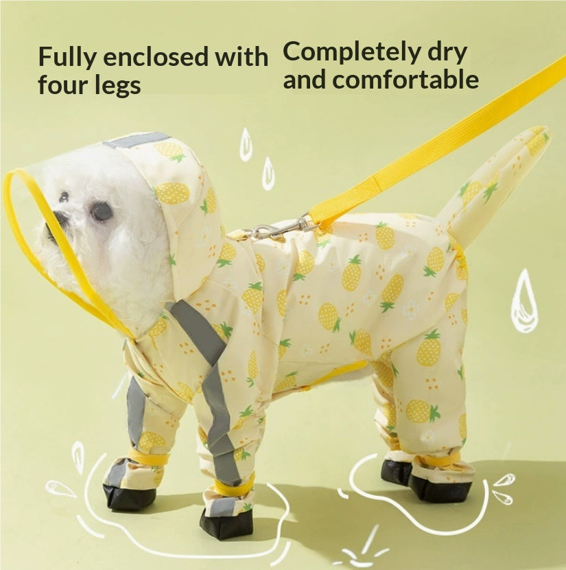Dog Rain Cape With Attached Feet