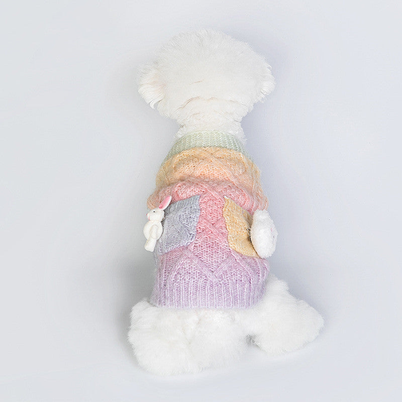 Gradient Colorful Cardigan Tie-Dye Sweater
